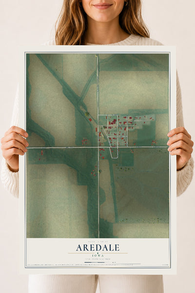 Map of Aredale, Iowa, 18 x 24 inch unframed archival matte print