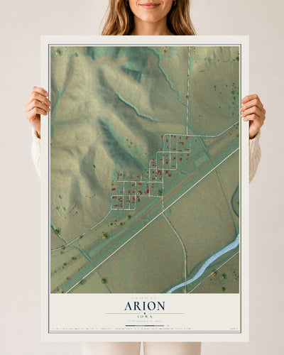 Map of Arion, Iowa, 24 x 36 inch unframed archival matte print