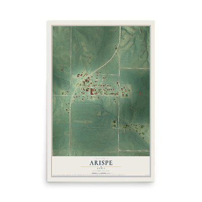 Map of Arispe, Iowa, 12 x 18 inch unframed archival matte print