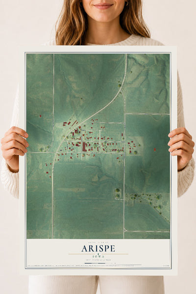 Map of Arispe, Iowa, 18 x 24 inch unframed archival matte print