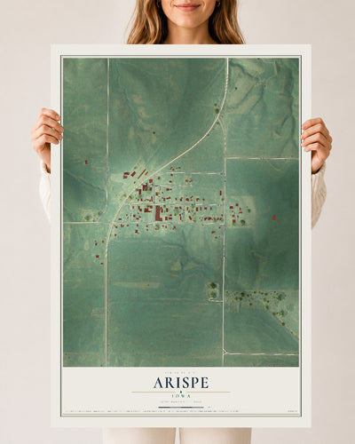 Map of Arispe, Iowa, 24 x 36 inch unframed archival matte print