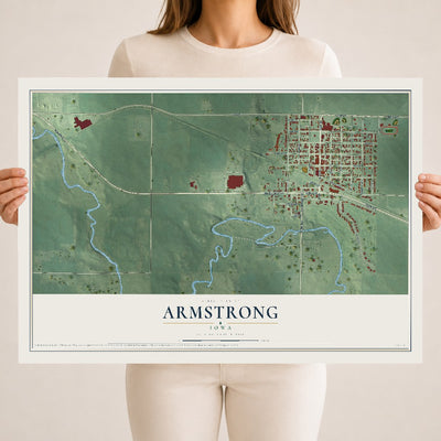 Map of Armstrong, Iowa, 18 x 24 inch unframed archival matte print