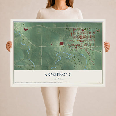 Map of Armstrong, Iowa, 24 x 36 inch unframed archival matte print