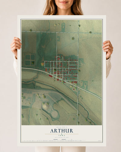 Map of Arthur, Iowa, 24 x 36 inch unframed archival matte print