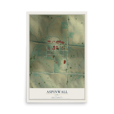 Map of Aspinwall, Iowa, 12 x 18 inch unframed archival matte print