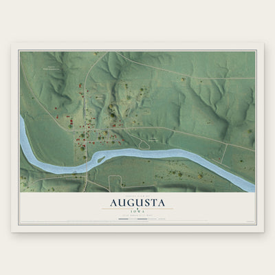 Augusta, Iowa map print, the full design