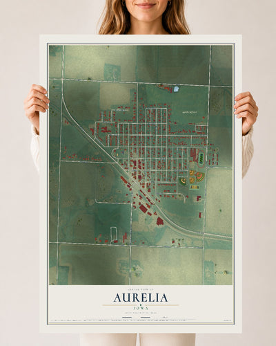 Map of Aurelia, Iowa, 24 x 36 inch unframed archival matte print