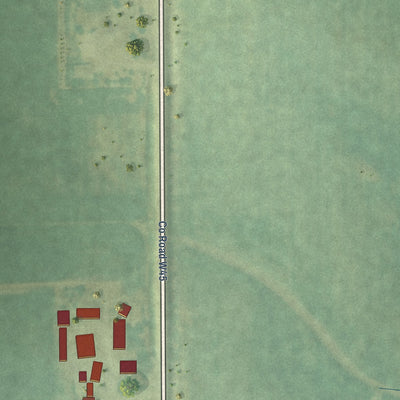 Second close-up of the map of Aurora, Iowa print showing more streets and buildings