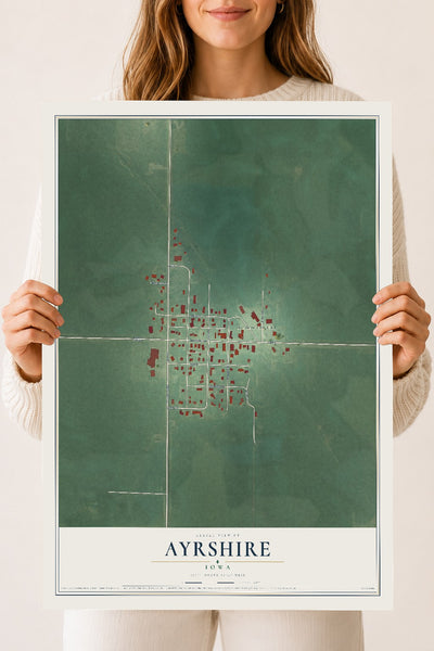 Map of Ayrshire, Iowa, 18 x 24 inch unframed archival matte print