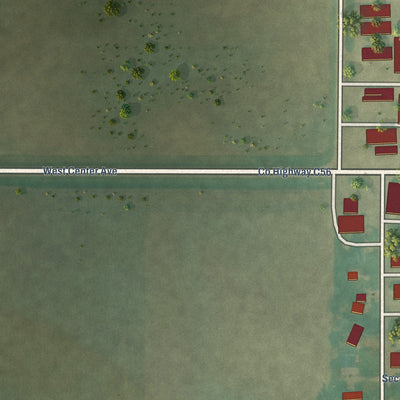 Second close-up of the map of Badger, Iowa print showing more streets and buildings