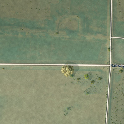 Second close-up of the map of Bagley, Iowa print showing more streets and buildings