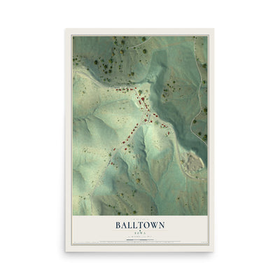 Map of Balltown, Iowa, 12 x 18 inch unframed archival matte print