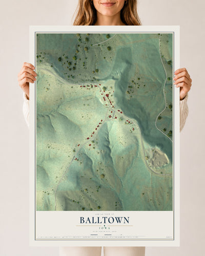 Map of Balltown, Iowa, 24 x 36 inch unframed archival matte print