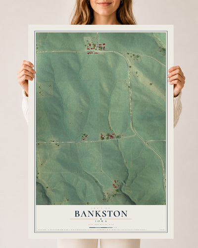 Map of Bankston, Iowa, 24 x 36 inch unframed archival matte print