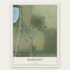 Bartlett, Iowa map print, the full design