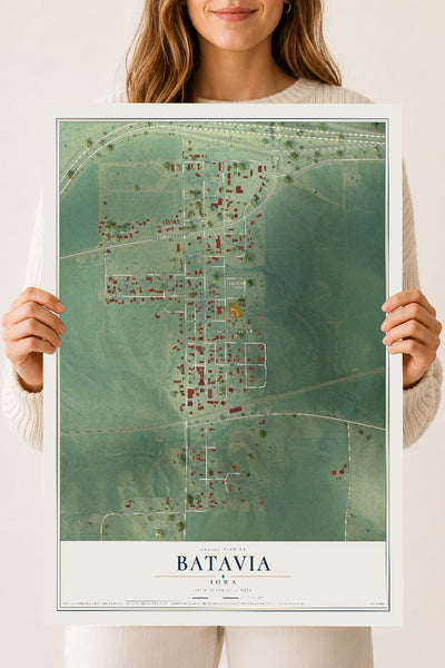 Map of Batavia, Iowa, 18 x 24 inch unframed archival matte print