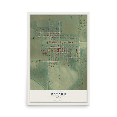 Map of Bayard, Iowa, 12 x 18 inch unframed archival matte print