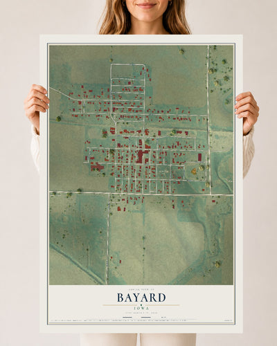 Map of Bayard, Iowa, 24 x 36 inch unframed archival matte print