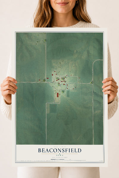 Map of Beaconsfield, Iowa, 18 x 24 inch unframed archival matte print