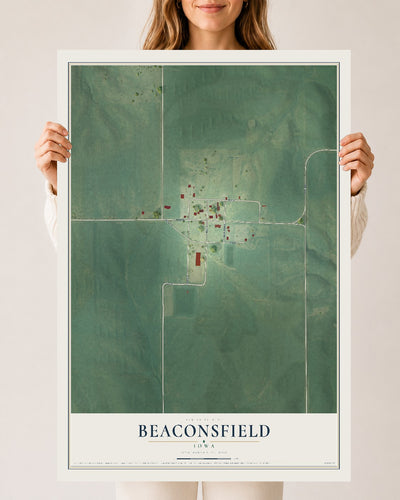 Map of Beaconsfield, Iowa, 24 x 36 inch unframed archival matte print