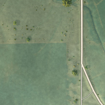 Second close-up of the map of Bennett, Iowa print showing more streets and buildings