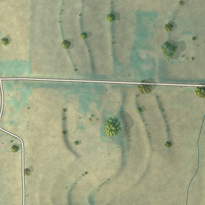 Close-up of the map of Bentley, Iowa print showing street and building detail