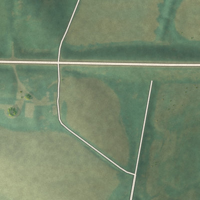 Second close-up of the map of Benton, Iowa print showing more streets and buildings