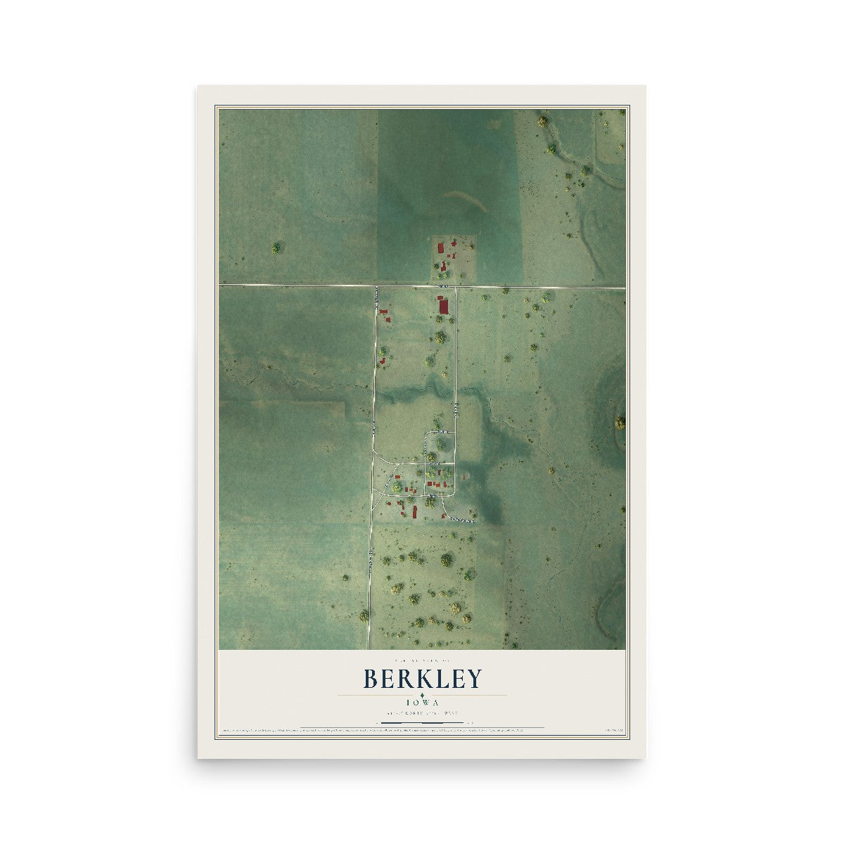 Map of Berkley, Iowa, 12 x 18 inch unframed archival matte print