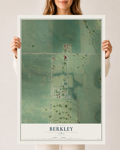 Map of Berkley, Iowa, 24 x 36 inch unframed archival matte print