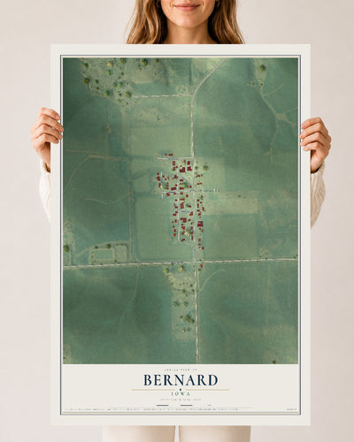 Map of Bernard, Iowa, 24 x 36 inch unframed archival matte print