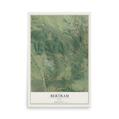 Map of Bertram, Iowa, 12 x 18 inch unframed archival matte print