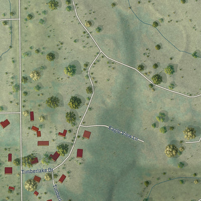 Close-up of the map of Bertram, Iowa print showing street and building detail
