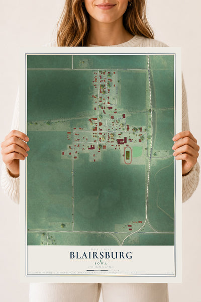 Map of Blairsburg, Iowa, 18 x 24 inch unframed archival matte print
