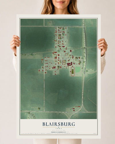 Map of Blairsburg, Iowa, 24 x 36 inch unframed archival matte print