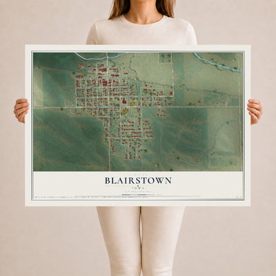 Map of Blairstown, Iowa, 24 x 36 inch unframed archival matte print