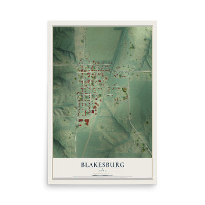 Map of Blakesburg, Iowa, 12 x 18 inch unframed archival matte print