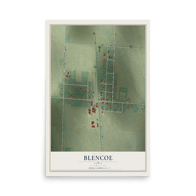 Map of Blencoe, Iowa, 12 x 18 inch unframed archival matte print