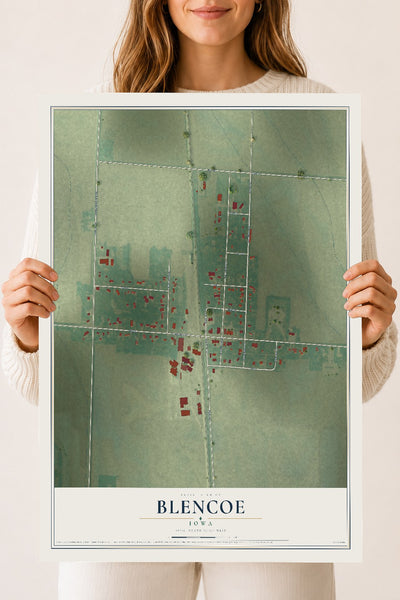 Map of Blencoe, Iowa, 18 x 24 inch unframed archival matte print