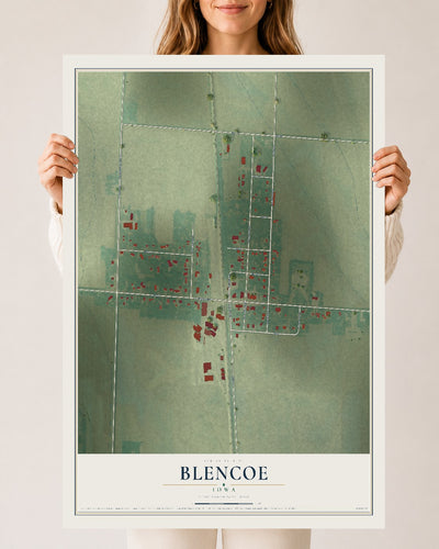 Map of Blencoe, Iowa, 24 x 36 inch unframed archival matte print