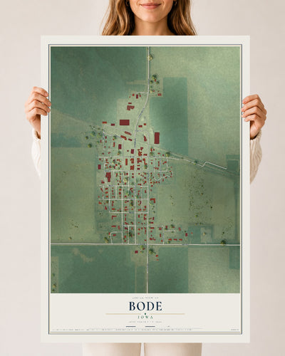 Map of Bode, Iowa, 24 x 36 inch unframed archival matte print