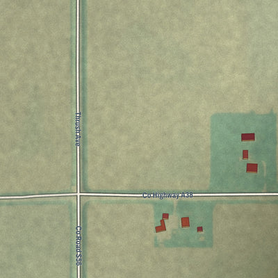 Close-up of the map of Bolan, Iowa print showing street and building detail