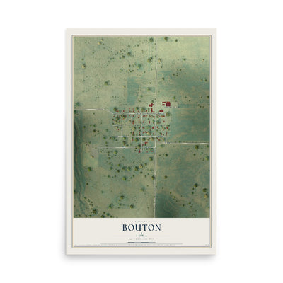 Map of Bouton, Iowa, 12 x 18 inch unframed archival matte print