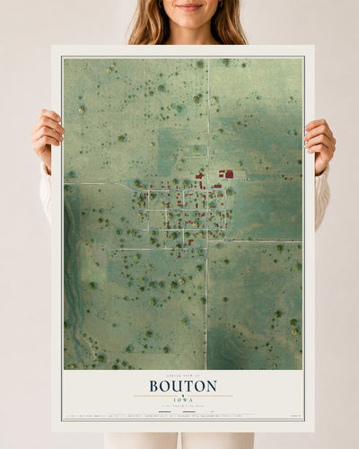 Map of Bouton, Iowa, 24 x 36 inch unframed archival matte print
