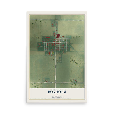 Map of Boxholm, Iowa, 12 x 18 inch unframed archival matte print