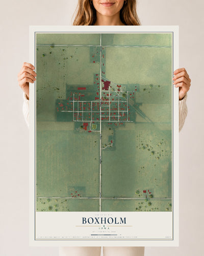 Map of Boxholm, Iowa, 24 x 36 inch unframed archival matte print