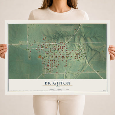 Map of Brighton, Iowa, 18 x 24 inch unframed archival matte print