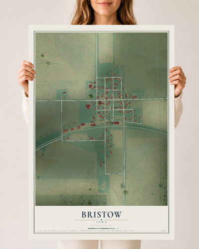 Map of Bristow, Iowa, 24 x 36 inch unframed archival matte print