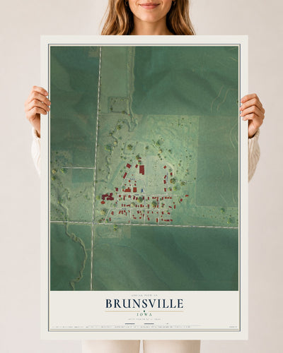 Map of Brunsville, Iowa, 24 x 36 inch unframed archival matte print