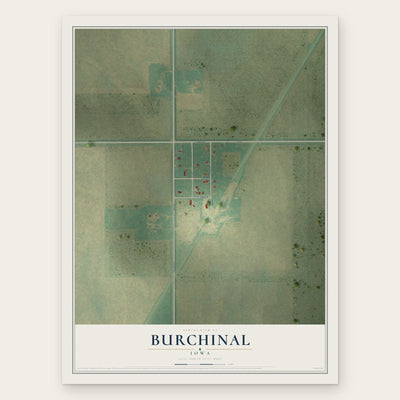 Burchinal, Iowa map print, the full design