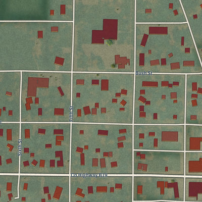 Close-up of the map of Burt, Iowa print showing street and building detail